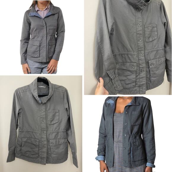 Horny Toad Linen Cotton Waxed Canvas Field Chore Coat Utility Jacket‎ S/M - Picture 1 of 11
